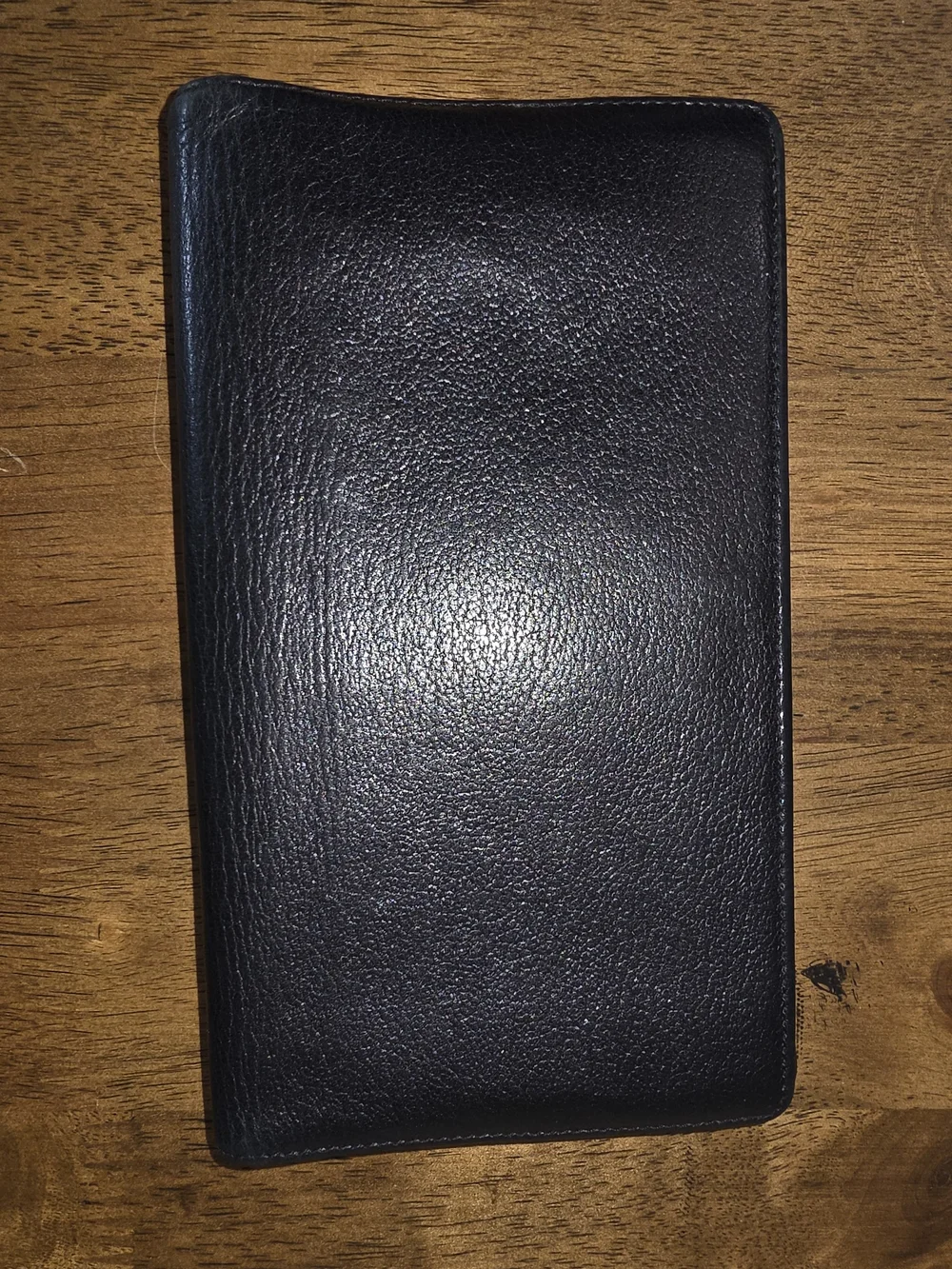 CHANEL Black Lambskin Leather Billfold Camellia Floral Accent With CC Emblem